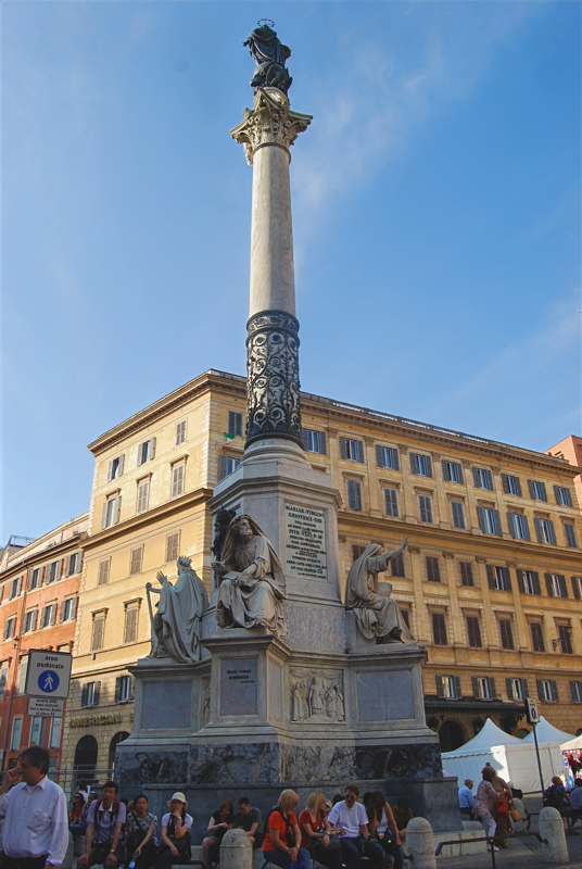 9 - The Column of the Immaculate Conception located in Piazza Mignanelli, next to Piazza di Spagna in Rome, Italy